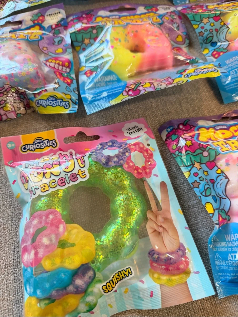 Viral ORB Mocheez Treatz Squishy Toys + Mochi Donut Bracelet Lot Sensory